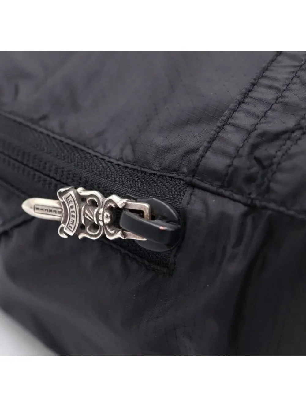 Chrome Hearts Nylon Rumus Case with Scroll Label Black Handbag